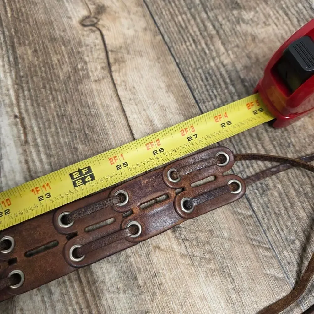 Y2k Brown Lether Belt Tie Western Boho Festival American Eagle Costal Cowgirl - Picture 7 of 7